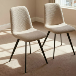 Home Source Ashford Set of 2 Beige Upholstered Dining Chairs - Wilko - thumbnail 5