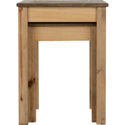Seconique Panama Natural Wax Nest of Tables Set of 2 - Size: 40 x 56 x 53cm - Brown - Wilko - thumbnail 6