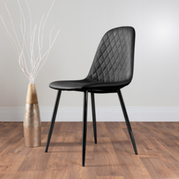 Furniturebox Elissa Solara Marble Effect 2 Seater Round Dining Set White and Black - Wilko - thumbnail 4