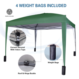 Green Pop Up Outdoor Canopy Tent with Removable Sidewalls 3 x 3m - MCC - Wilko - thumbnail 7