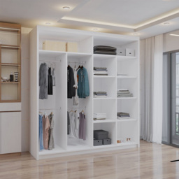 Sliding Wardrobes 4U 2 Sliding Door White Full Length Mirrored Wardrobe 203cm - Size: 2 Door - Wilko - thumbnail 3