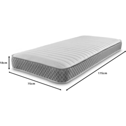 Starlight Beds Shorty Size Straight Line Hybrid Memory Foam and Spring Mattress - Grey - Wilko - thumbnail 7