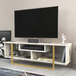 Decorotika Asal Ephesus and Gold Wide TV Unit - Size: 40.2 x 119.4 x 35.2cm - Multi - Wilko - thumbnail 1