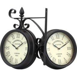 Charles Bentley Black Paddington Double Sided Garden Clock 35 x 33cm - Size: 33 x 35cm - Wilko - thumbnail 6