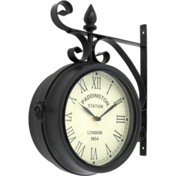 Charles Bentley Black Paddington Double Sided Garden Clock 35 x 33cm - Size: 33 x 35cm - Wilko - thumbnail 5