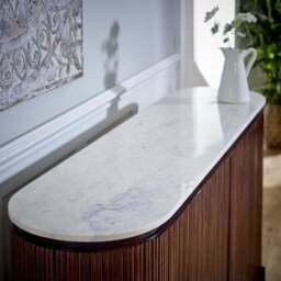 Brooklyn Opal 4 Door Marble Top Mango Wood Sideboard - Brown - Wilko - thumbnail 4
