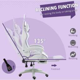 Portland Purple PU Leather Rabbit Ears Recliner Gaming Chair - Size: 65 x 63 x 142cm - Wilko - thumbnail 5