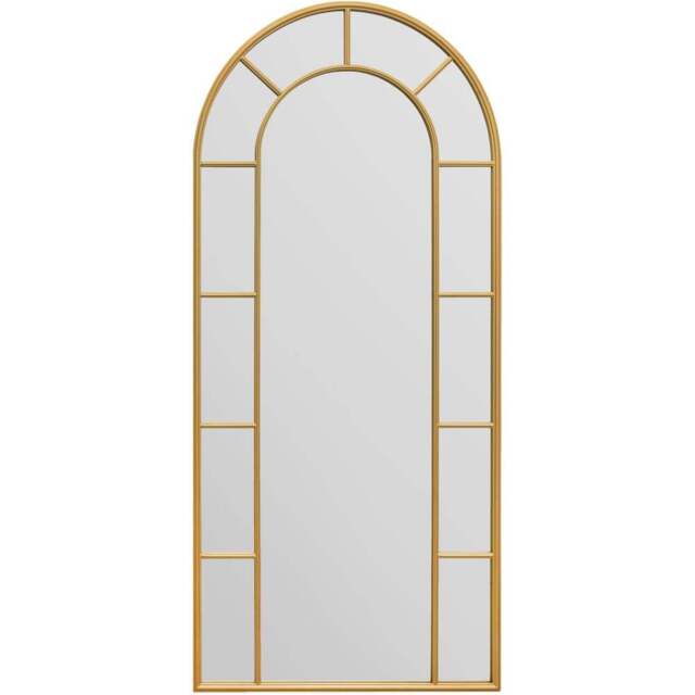 The Arcus Gold Arched Metal Leaner Wall Mirror 190 x 85cm - MirrorOutlet - Wilko - image 1