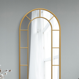 The Arcus Gold Arched Metal Leaner Wall Mirror 190 x 85cm - MirrorOutlet - Wilko - thumbnail 4