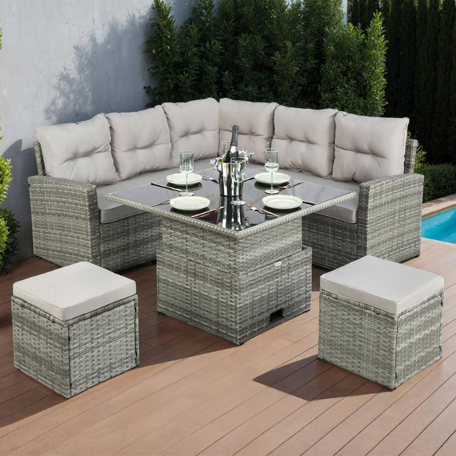 Home Garden Direct St Tropez Grey Corner Sofa Set - Wilko - image 1
