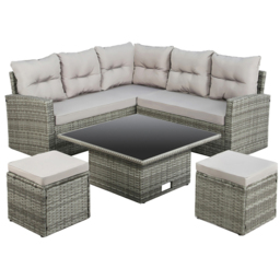 Home Garden Direct St Tropez Grey Corner Sofa Set - Wilko - thumbnail 3