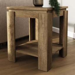 GFW Canyon Oak Grey Lamp Table - Size: 47 x 47 x 56cm - Wilko