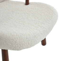 Living and Home White Sherpa Armchair and Footstool Set - Size: Single - Wilko - thumbnail 5