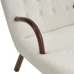 Living and Home White Sherpa Armchair and Footstool Set - Size: Single - Wilko - thumbnail 7