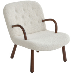 Living and Home White Sherpa Armchair and Footstool Set - Size: Single - Wilko - thumbnail 3
