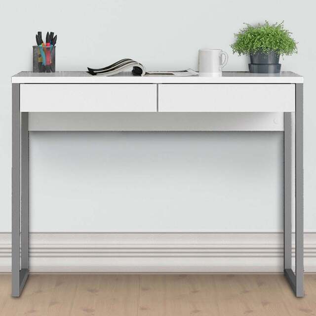 Florence Function Plus 2 Drawer Desk White High Gloss - Size: 40 x 101 x 76cm - Furniture to Go - Wilko - image 1