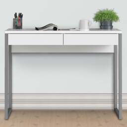 Florence Function Plus 2 Drawer Desk White High Gloss - Size: 40 x 101 x 76cm - Furniture to Go - Wilko - thumbnail 1