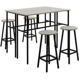 Portland 4 Seater Grey Bar Tables with Stools - Wilko - thumbnail 3
