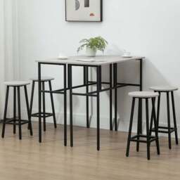 Portland 4 Seater Grey Bar Tables with Stools - Wilko - thumbnail 1