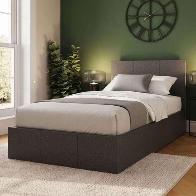 GFW Single Silver End Lift Ottoman Bed - Grey - Wilko - image 1