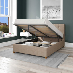 Aspire Hepburn Small Double Mink Malham Weave Ottoman Bed - Pink - Aspire Beds - Wilko - thumbnail 3