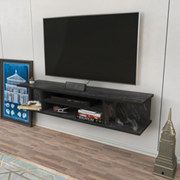 Decorotika Pivot 4 Shelf Bendir Floating TV Unit - Size: 23.2 x 120 x 29.5cm - Black - Wilko - thumbnail 6