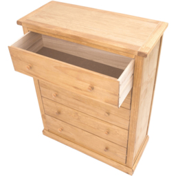 Cabinet Bits Lucca 5 Drawer Brown Wood Knob Chest of Drawers - Wilko - thumbnail 6