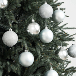 Shatchi 5cm Silver Shatterproof Christmas Bauble 9 Pack - Wilko - thumbnail 4