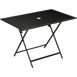 Outsunny 6 Seater Rectangle Folding Outdoor Dining Table Black - Size: 112 x 9 x 72cm - Wilko - thumbnail 3
