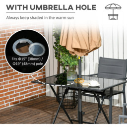 Outsunny 6 Seater Rectangle Folding Outdoor Dining Table Black - Size: 112 x 9 x 72cm - Wilko - thumbnail 5