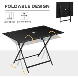 Outsunny 6 Seater Rectangle Folding Outdoor Dining Table Black - Size: 112 x 9 x 72cm - Wilko - thumbnail 6