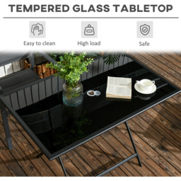 Outsunny 6 Seater Rectangle Folding Outdoor Dining Table Black - Size: 112 x 9 x 72cm - Wilko - thumbnail 7