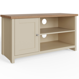 GFW Lancaster Single Door 2 Shelf Cream Small TV Cabinet - Size: 39 x 95 x 49cm - Wilko - thumbnail 3