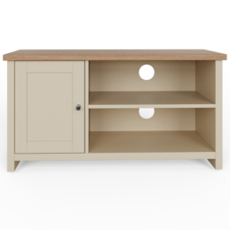 GFW Lancaster Single Door 2 Shelf Cream Small TV Cabinet - Size: 39 x 95 x 49cm - Wilko - thumbnail 5
