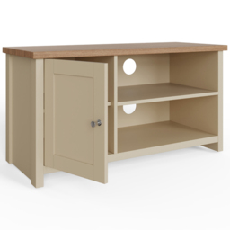 GFW Lancaster Single Door 2 Shelf Cream Small TV Cabinet - Size: 39 x 95 x 49cm - Wilko - thumbnail 4