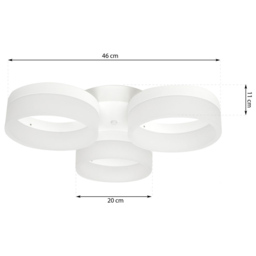 Milagro Ring White LED Ceiling Lamp 230V - Size: 52 x 52 x 11cm - Wilko - thumbnail 6