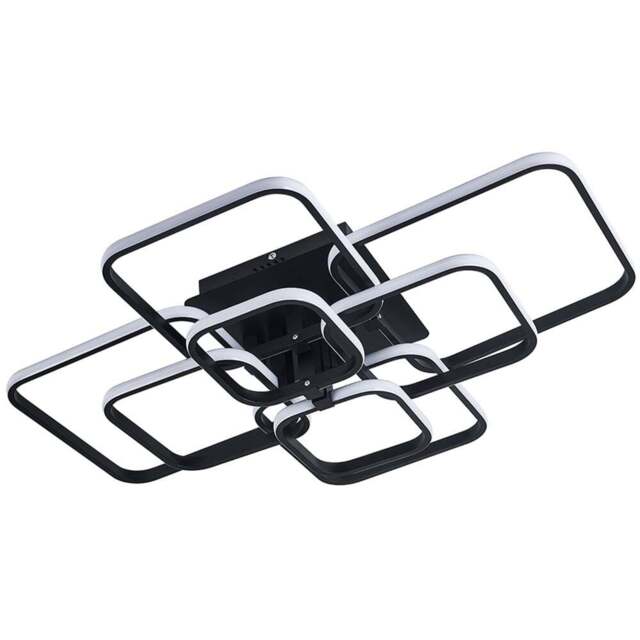 Living and Home Black 8 Head LED Ceiling Light - Size: 12 x 93 x 70cm - Wilko - image 1