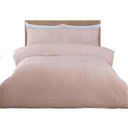 Seersucker Washable Duvet Set Blush Superking - Size: Super King - Divante - Wilko - thumbnail 3