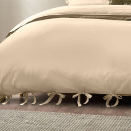 Yard Mallow Bow Tie King Size Linen Duvet Set - Cream - Yard Living - Wilko - thumbnail 5