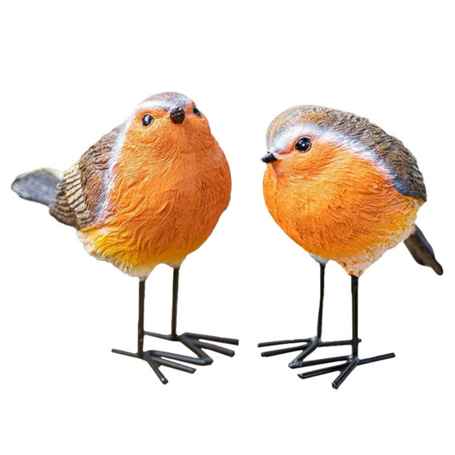 Marco Paul Bird Robin Set 2 Pack - Size: 10 x 6 x 6cm - Orange - Wilko - image 1