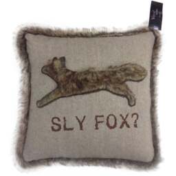 Velosso Fur Trim Sly Fox Filled Cushion 43 x 43cm 2 Pack - Brown - Wilko - thumbnail 1