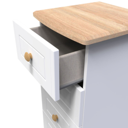Crowndale Warwick 5 Drawer White Ash and Oak Tall Bedside Cabinet - Wilko - thumbnail 7