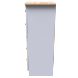 Crowndale Warwick 5 Drawer White Ash and Oak Tall Bedside Cabinet - Wilko - thumbnail 4