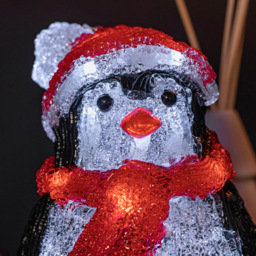 Samuel Alexander Acrylic Penguin LED Christmas Decoration 20cm - Size: 20 x 20 x 20cm - Black - Wilko - thumbnail 3