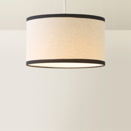 ValueLights Eva Linen Small Drum Shade with Black Trim - Size: 15 x 25 x 25cm - Cream - Wilko - thumbnail 6