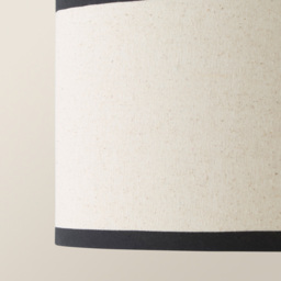 ValueLights Eva Linen Small Drum Shade with Black Trim - Size: 15 x 25 x 25cm - Cream - Wilko - thumbnail 5