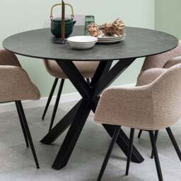 Florence Heaven Ceramic 4 Seater Round Dining Table Black - Furniture To Go - Wilko - thumbnail 1