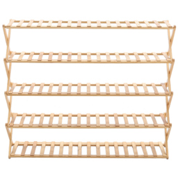 Living And Home 5-Tier Bamboo Flower Stand Rack Holder Multifunctional Storage - Size: 25 x 100 x 78cm - Wood - Wilko - thumbnail 4