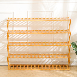 Living And Home 5-Tier Bamboo Flower Stand Rack Holder Multifunctional Storage - Size: 25 x 100 x 78cm - Wood - Wilko - thumbnail 6