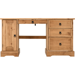 Seconique Corona Computer Desk Distressed Waxed Pine - Size: 48 x 145 x 75cm - Brown - Wilko - thumbnail 4